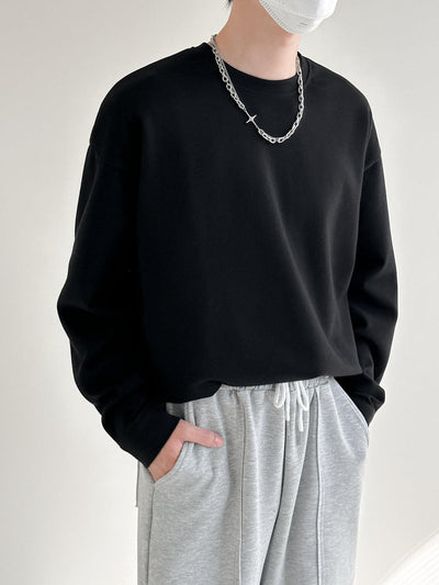Zhou Snap Buttoned Long Sleeve T-Shirt-korean-fashion-Crewneck-Zhou's Closet-OH Garments