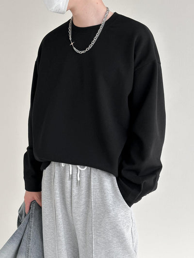 Zhou Snap Buttoned Long Sleeve T-Shirt-korean-fashion-Crewneck-Zhou's Closet-OH Garments