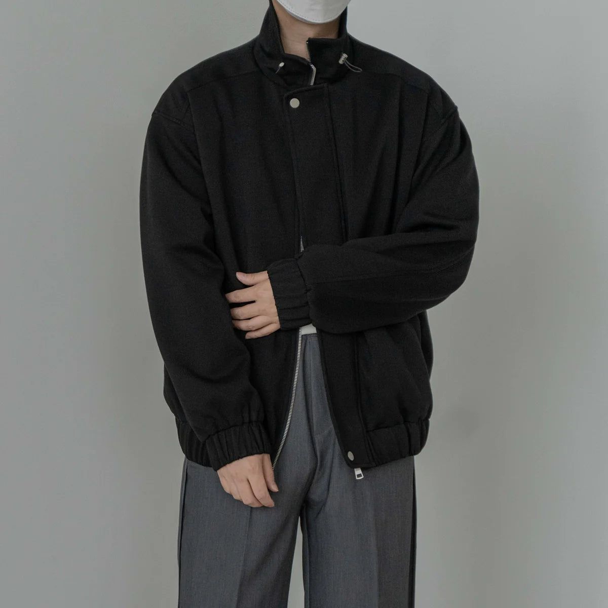 Zhou Snap Buttons Comfty Jacket-korean-fashion-Jacket-Zhou's Closet-OH Garments