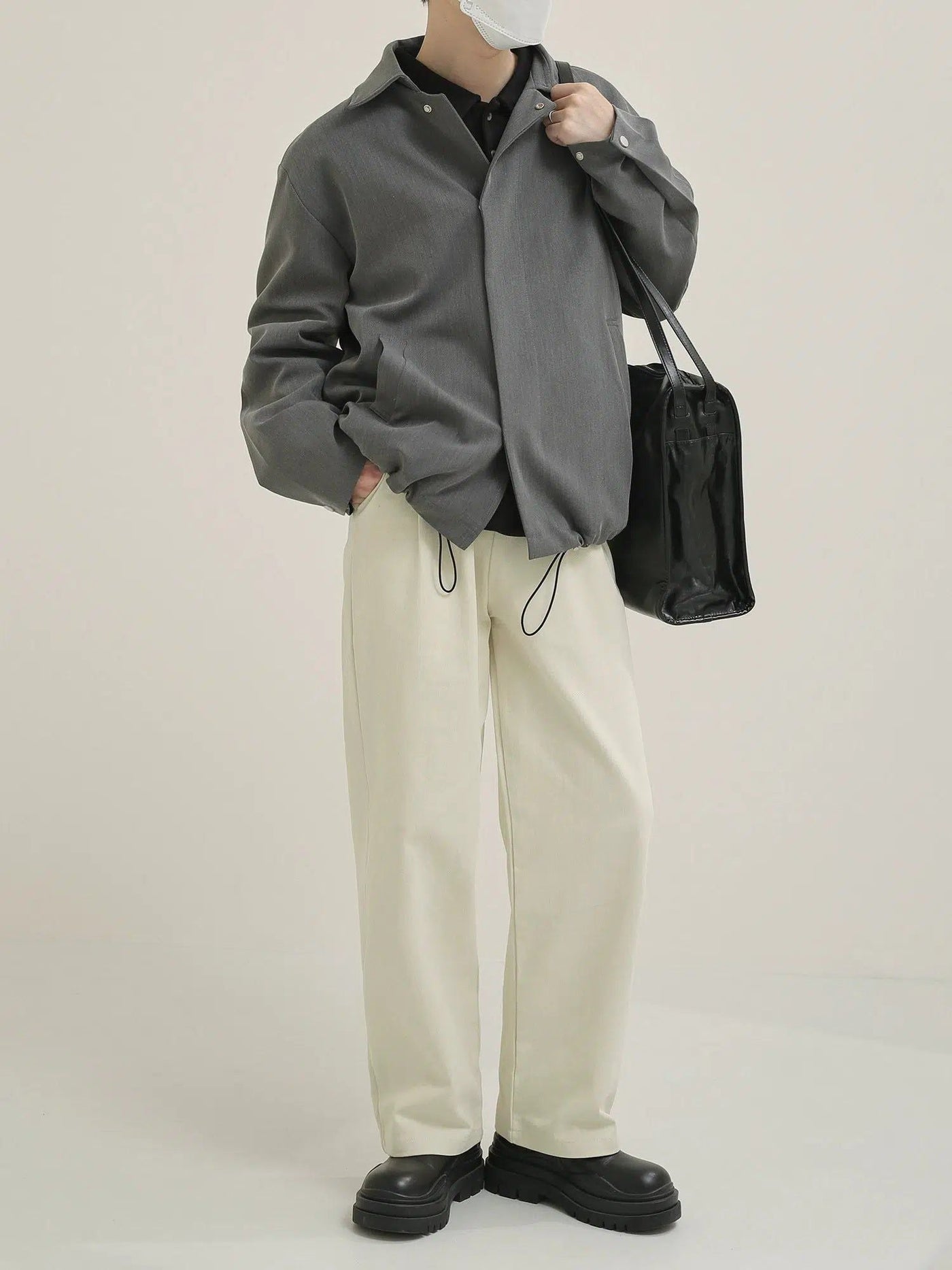 Zhou Snap Buttons Detail Jacket-korean-fashion-Jacket-Zhou's Closet-OH Garments