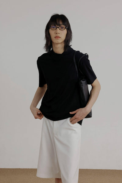 Zhou Solid Asymmetric Lapel Polo-korean-fashion-Polo-Zhou's Closet-OH Garments