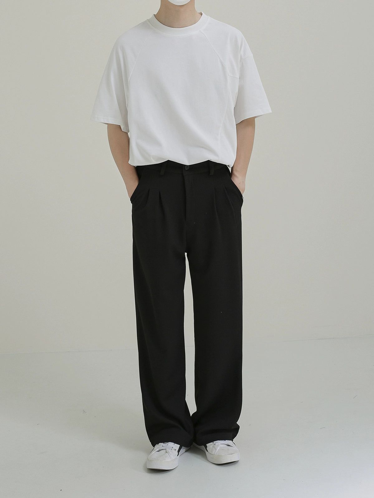 Zhou Solid Asymmetric Seam T-Shirt-korean-fashion-T-Shirt-Zhou's Closet-OH Garments