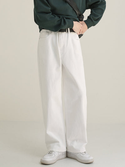 Zhou Solid Color Versatile Jeans-korean-fashion-Jeans-Zhou's Closet-OH Garments