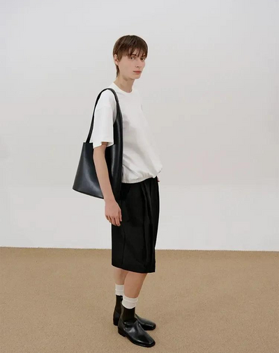 Zhou Solid Fold Pleats Shorts-korean-fashion-Shorts-Zhou's Closet-OH Garments