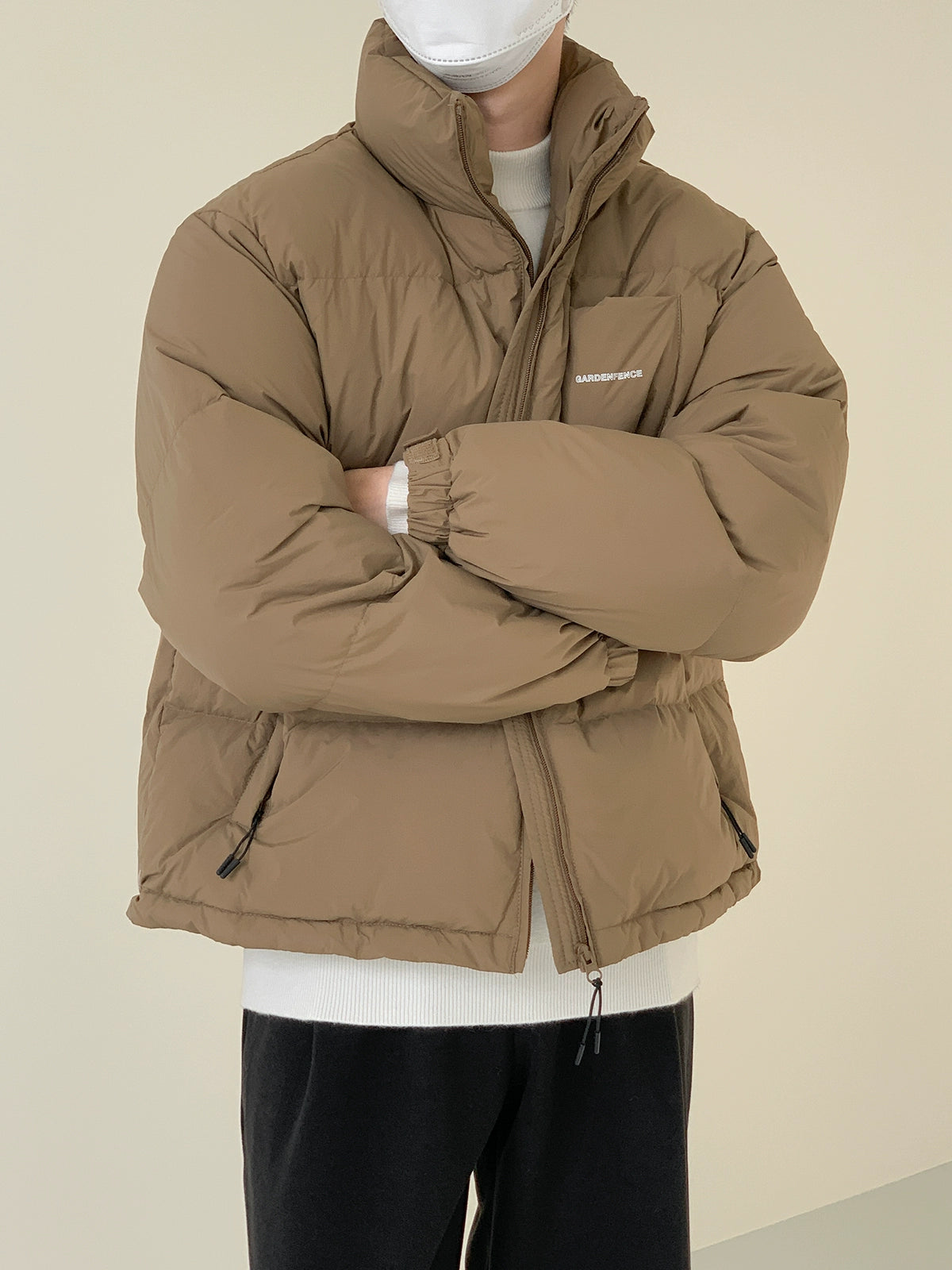 Zhou Solid Front Pocket Down Jacket-korean-fashion-Jacket-Zhou's Closet-OH Garments
