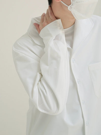 Zhou Solid Large Collar Shirt-korean-fashion-Shirt-Zhou's Closet-OH Garments