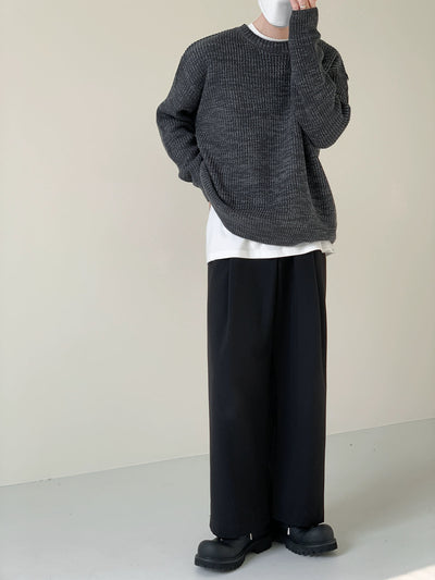 Zhou Solid Loose Sweater-korean-fashion-Sweater-Zhou's Closet-OH Garments