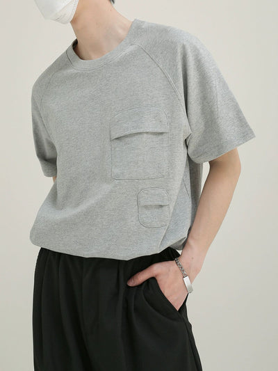 Zhou Solid Mini Pockets T-Shirt-korean-fashion-T-Shirt-Zhou's Closet-OH Garments