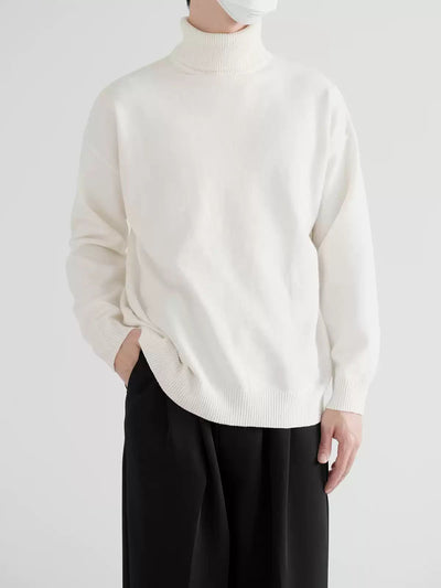 Zhou Solid Ribbed Hem Turtleneck-korean-fashion-Turtleneck-Zhou's Closet-OH Garments