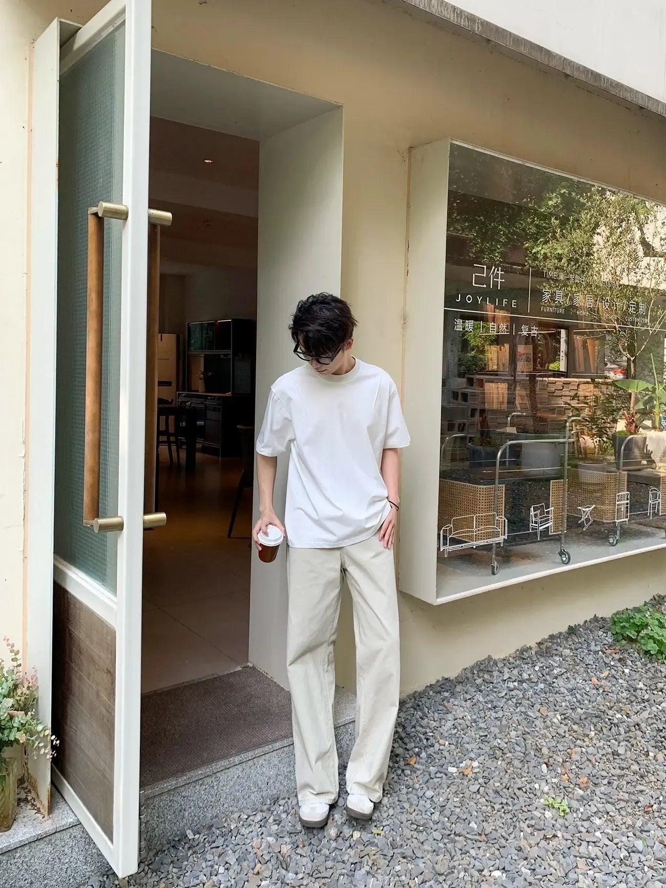 Zhou Solid Straight Leg Jeans-korean-fashion-Jeans-Zhou's Closet-OH Garments