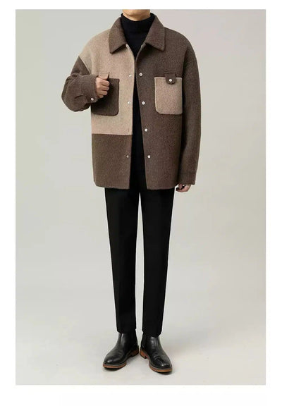 Zhou Spliced Contrast Block Jacket-korean-fashion-Jacket-Zhou's Closet-OH Garments