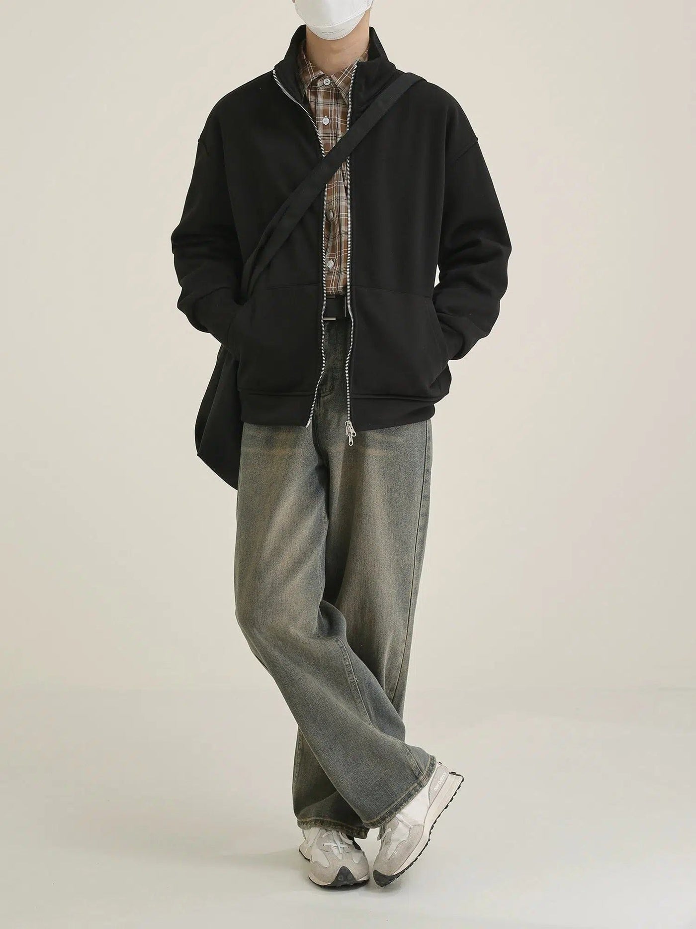 Zhou Stand Collar Atheleisure Jacket-korean-fashion-Jacket-Zhou's Closet-OH Garments