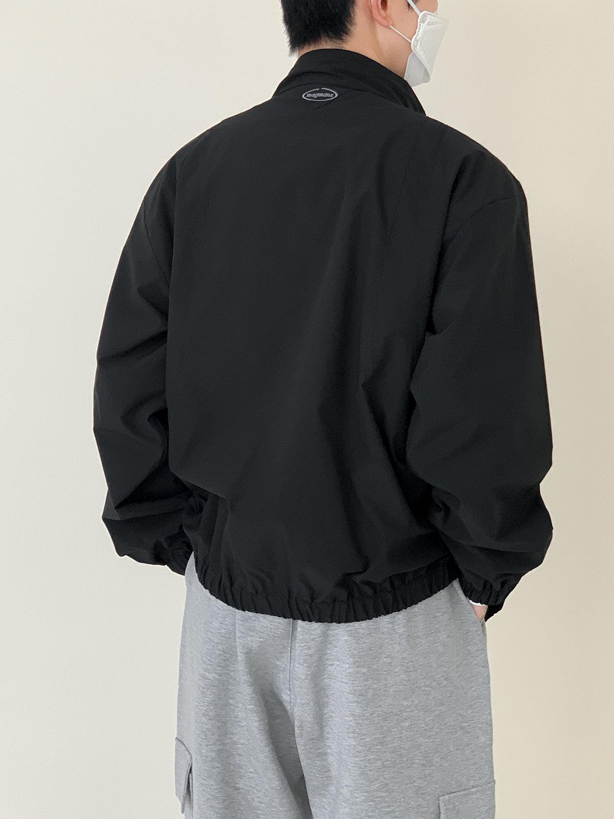 Zhou Stand Collar Zip Detail Windbreaker Jacket-korean-fashion-Jacket-Zhou's Closet-OH Garments