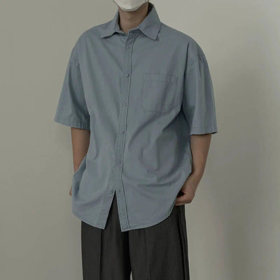 Zhou Stitched Front Pocket Shirt-korean-fashion-Shirt-Zhou's Closet-OH Garments