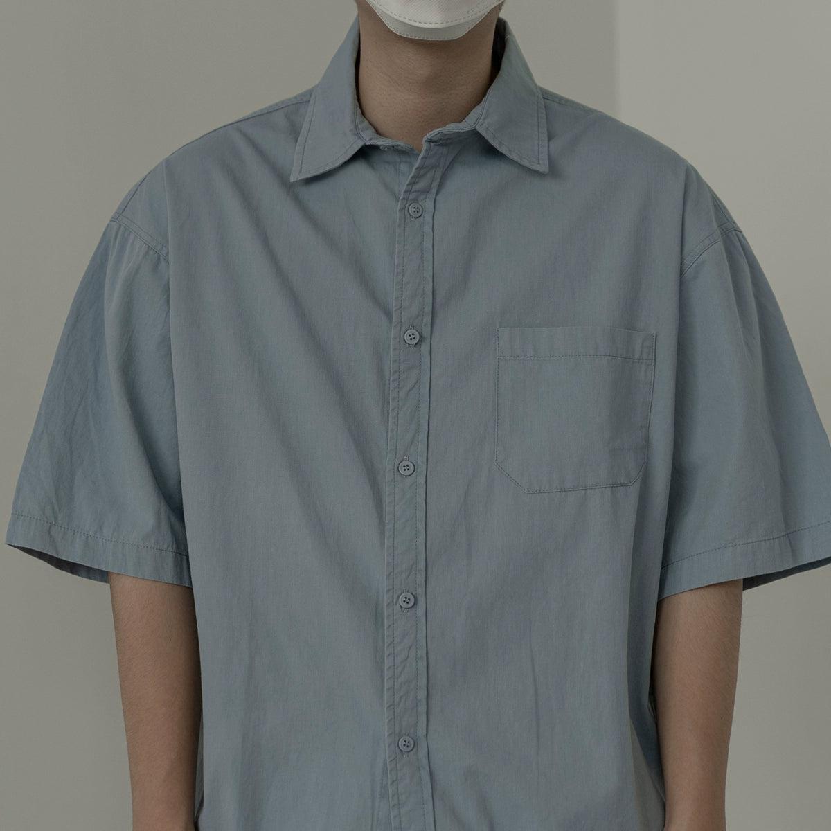 Zhou Stitched Front Pocket Shirt-korean-fashion-Shirt-Zhou's Closet-OH Garments