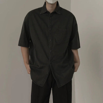 Zhou Stitched Front Pocket Shirt-korean-fashion-Shirt-Zhou's Closet-OH Garments