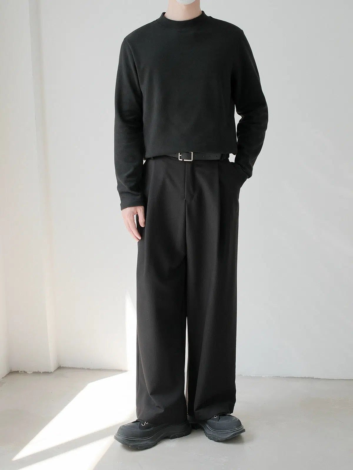 Zhou Straight Cut Plain Mockneck-korean-fashion-Mockneck-Zhou's Closet-OH Garments