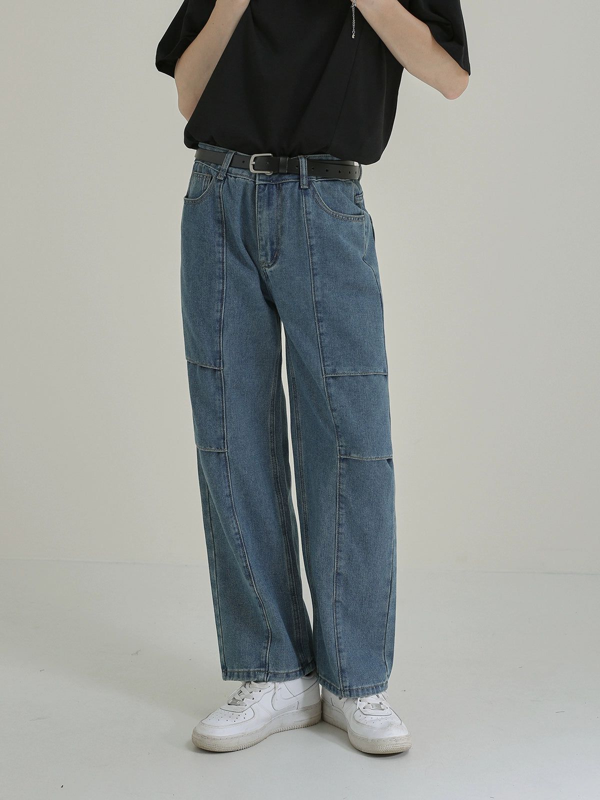 Zhou Straight Loose Washed Jeans-korean-fashion-Jeans-Zhou's Closet-OH Garments