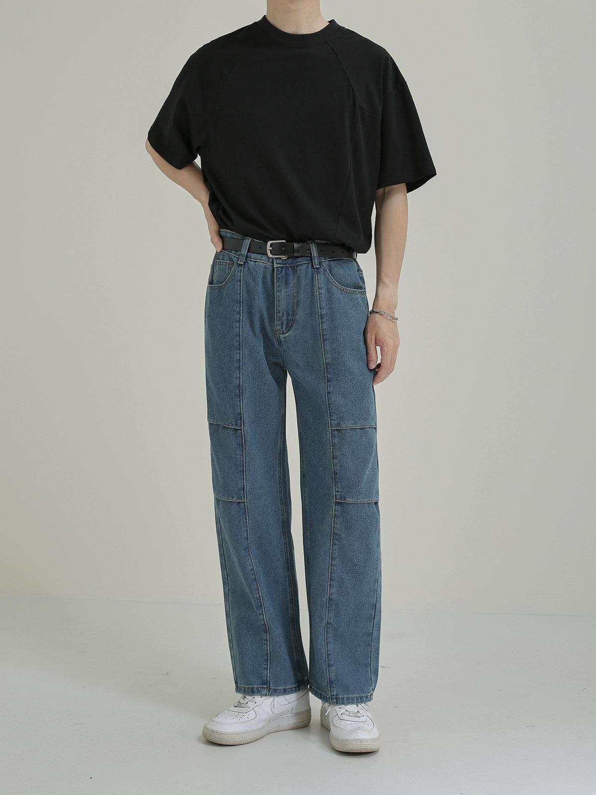 Zhou Straight Loose Washed Jeans-korean-fashion-Jeans-Zhou's Closet-OH Garments