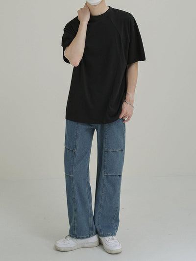 Zhou Straight Loose Washed Jeans-korean-fashion-Jeans-Zhou's Closet-OH Garments