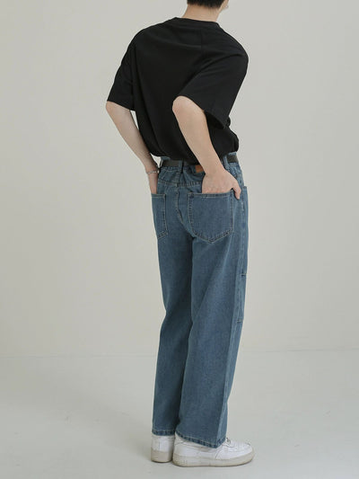 Zhou Straight Loose Washed Jeans-korean-fashion-Jeans-Zhou's Closet-OH Garments