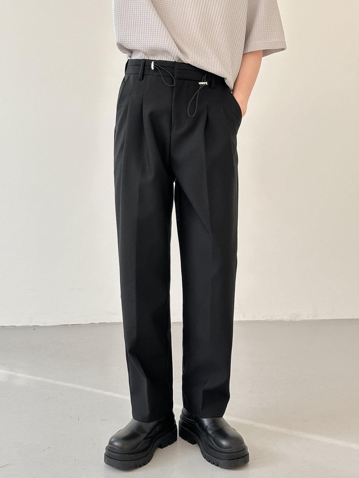 Zhou String Detail Classic Pleated Trousers