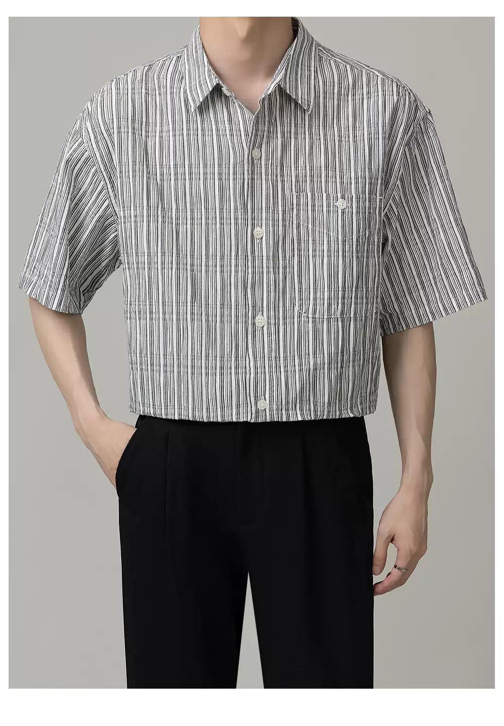 Zhou Striped Pocket Shirt-korean-fashion-Shirt-Zhou's Closet-OH Garments