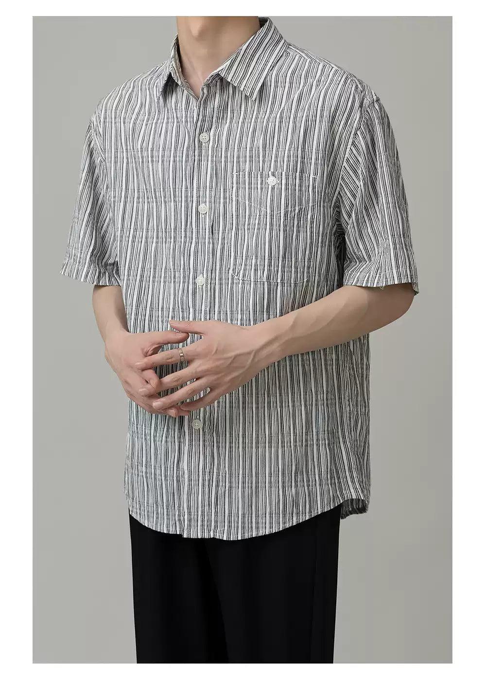 Zhou Striped Pocket Shirt-korean-fashion-Shirt-Zhou's Closet-OH Garments