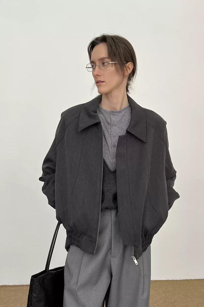 Zhou Structured Boxy Fit Jacket-korean-fashion-Jacket-Zhou's Closet-OH Garments