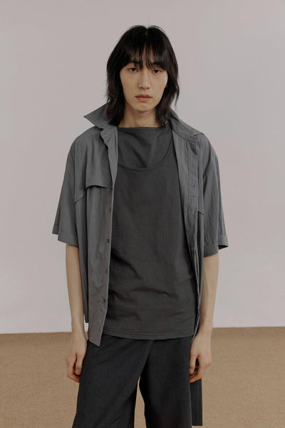 Zhou Structured Comfy Buttoned Shirt-korean-fashion-Shirt-Zhou's Closet-OH Garments