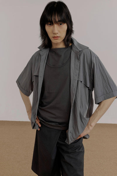 Zhou Structured Comfy Buttoned Shirt-korean-fashion-Shirt-Zhou's Closet-OH Garments