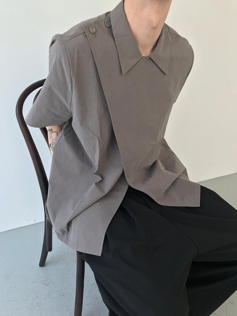 Zhou Structured Cut Buttoned Layer Shirt-korean-fashion-Shirt-Zhou's Closet-OH Garments