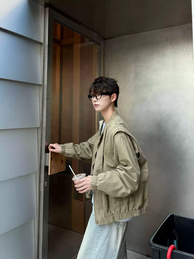 Zhou Structured Faded Ruched Hem Jacket-korean-fashion-Jacket-Zhou's Closet-OH Garments