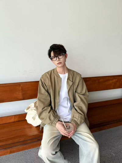 Zhou Structured Faded Ruched Hem Jacket-korean-fashion-Jacket-Zhou's Closet-OH Garments