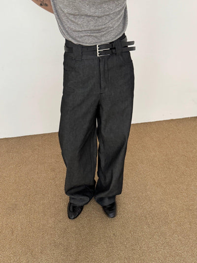 Zhou Structured High Waist Tapered Jeans-korean-fashion-Jeans-Zhou's Closet-OH Garments