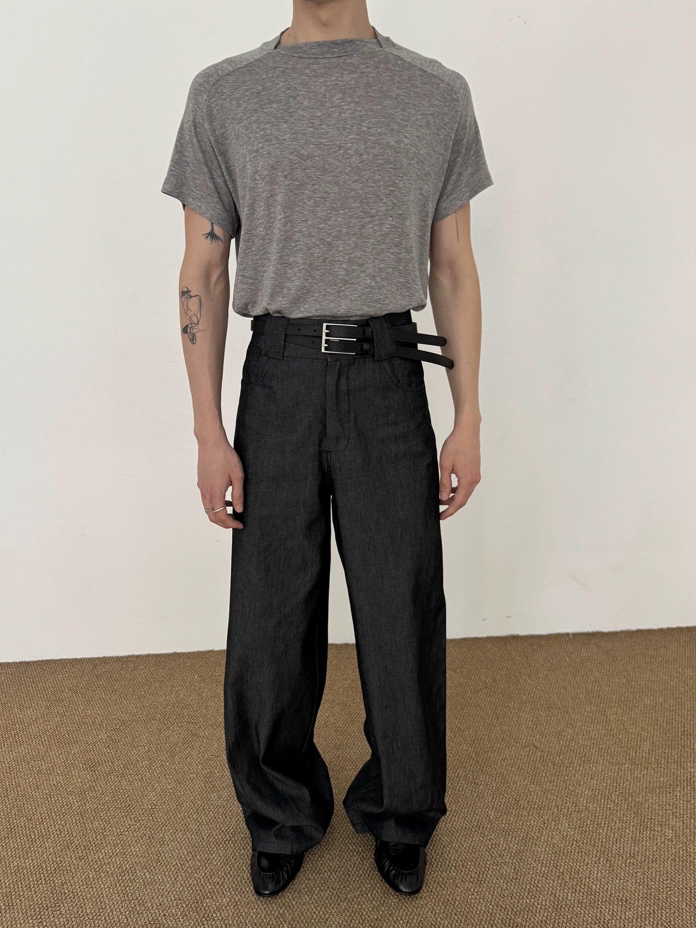 Zhou Structured High Waist Tapered Jeans-korean-fashion-Jeans-Zhou's Closet-OH Garments