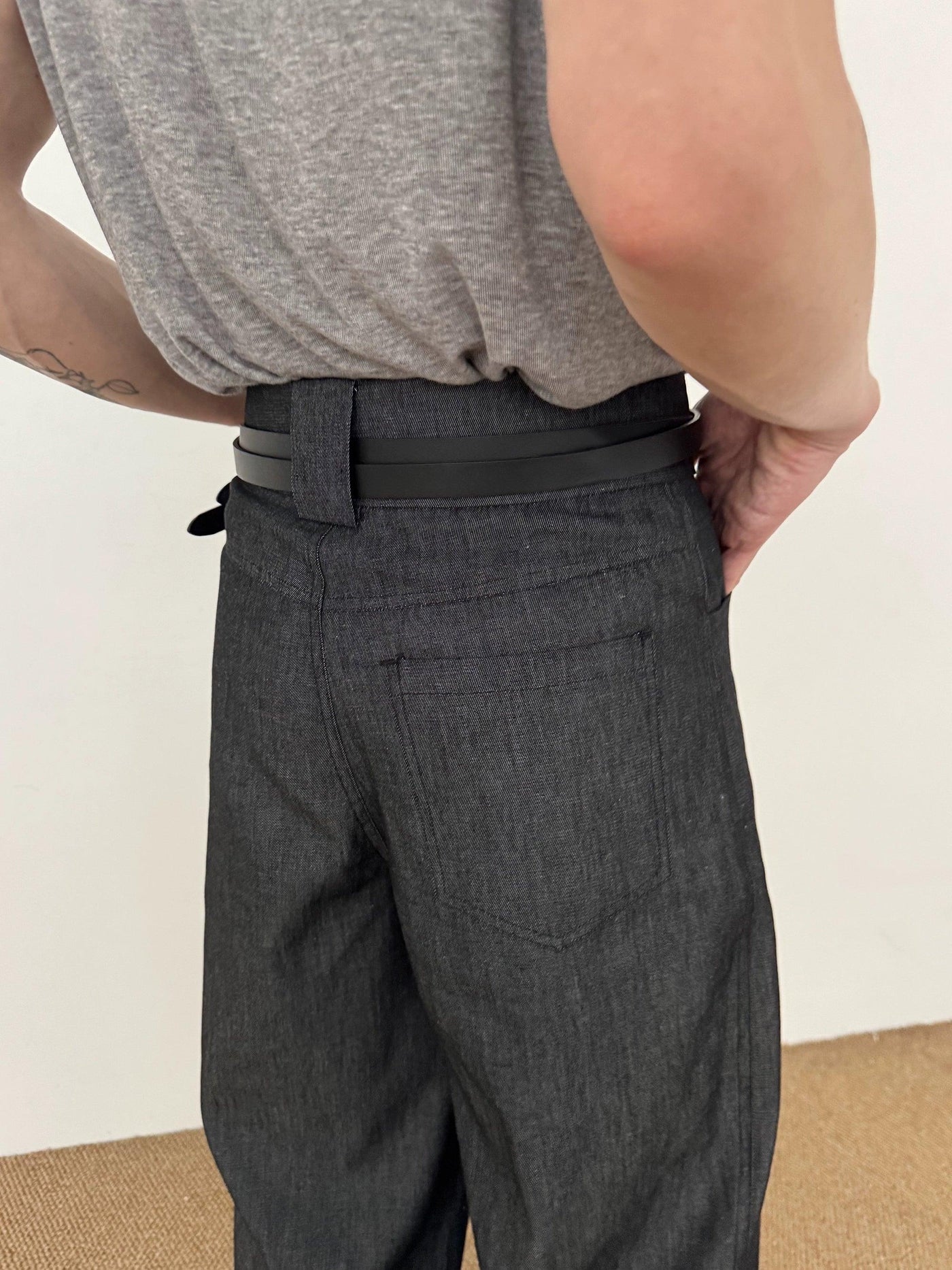 Zhou Structured High Waist Tapered Jeans-korean-fashion-Jeans-Zhou's Closet-OH Garments
