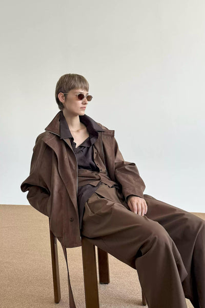 Zhou Structured Strapped Micro Suede Jacket-korean-fashion-Jacket-Zhou's Closet-OH Garments