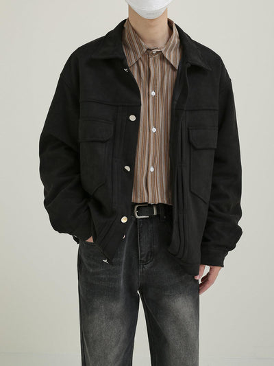 Zhou Structured Suede Textured Jacket-korean-fashion-Jacket-Zhou's Closet-OH Garments