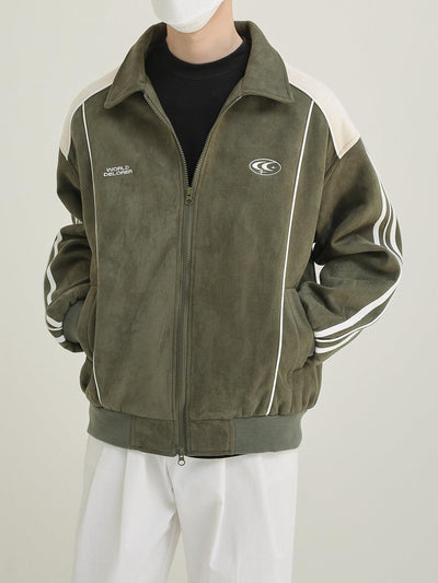Zhou Suede Textured Spliced Jacket-korean-fashion-Jacket-Zhou's Closet-OH Garments