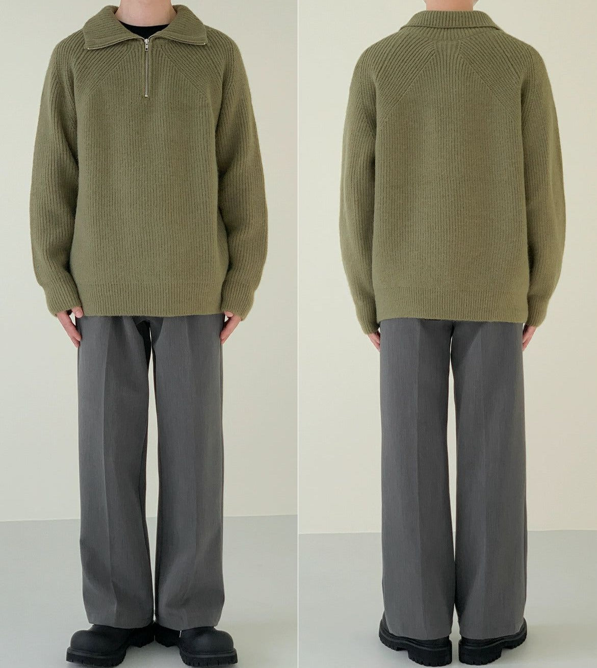 Zhou Textured and Ribbed Sweater-korean-fashion-Sweater-Zhou's Closet-OH Garments