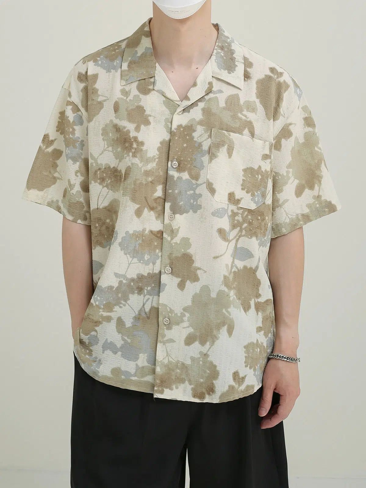 Zhou Textured Floral Shirt-korean-fashion-Shirt-Zhou's Closet-OH Garments