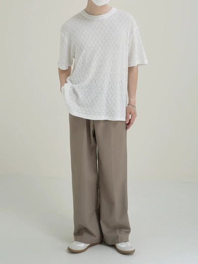 Zhou Textured Solid Color T-Shirt-korean-fashion-T-Shirt-Zhou's Closet-OH Garments