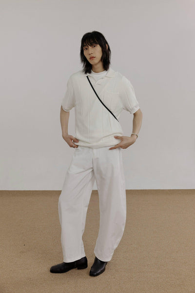Zhou Textured Striped Knit Polo-korean-fashion-Polo-Zhou's Closet-OH Garments