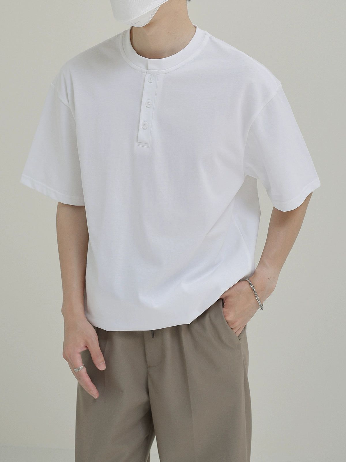 Zhou Thin Henley Collared T-Shirt-korean-fashion-T-Shirt-Zhou's Closet-OH Garments