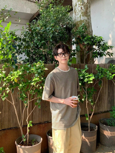 Zhou Thin Striped Pattern T-Shirt-korean-fashion-T-Shirt-Zhou's Closet-OH Garments