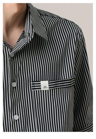 Zhou Thin Stripes Classy Shirt-korean-fashion-Shirt-Zhou's Closet-OH Garments