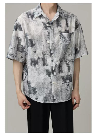 Zhou Tie-Dye Pattern Print Shirt-korean-fashion-Shirt-Zhou's Closet-OH Garments