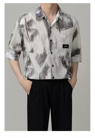 Zhou Tie-Dye Pattern Print Shirt-korean-fashion-Shirt-Zhou's Closet-OH Garments