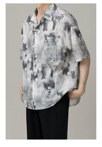 Zhou Tie-Dye Pattern Print Shirt-korean-fashion-Shirt-Zhou's Closet-OH Garments